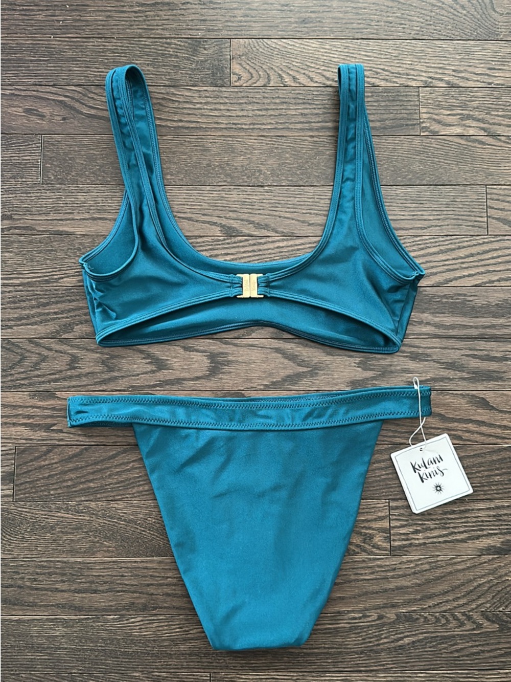 Kulani Kinis Teal Scoop Bikini Set - Picture 2 of 2
